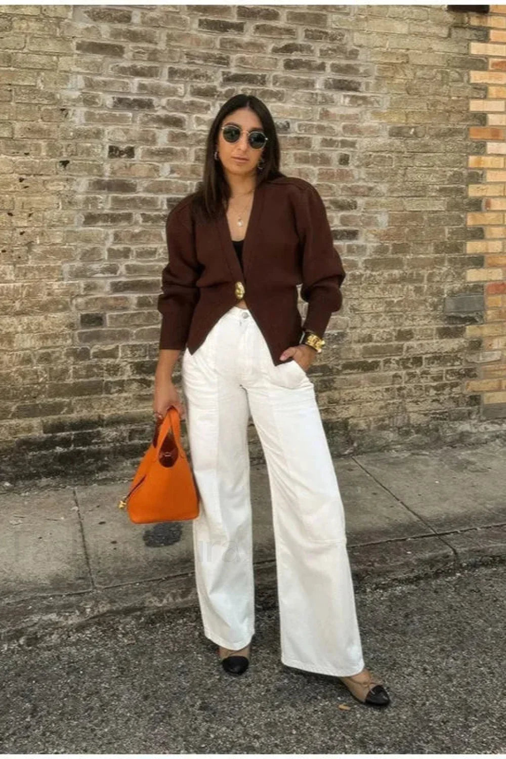 Vintage Button V-Neck Knit Cardigan