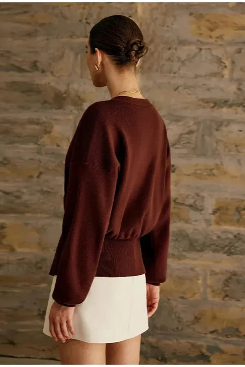 Vintage Button V-Neck Knit Cardigan