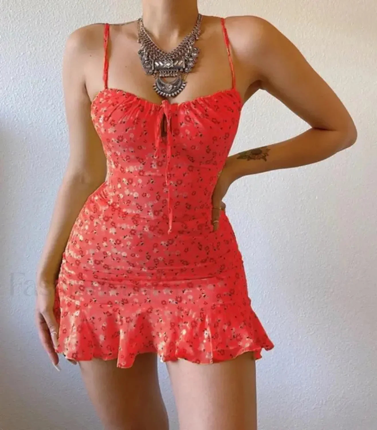 Vintage Camisole Backless Mini Dress