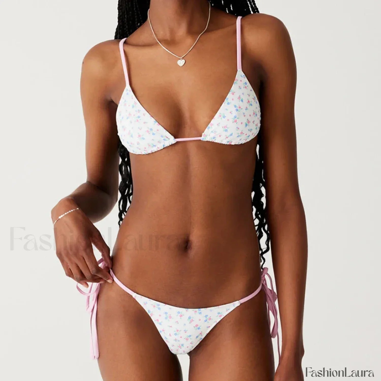 Vintage Cherry Floral Tie-Up Bikini Set