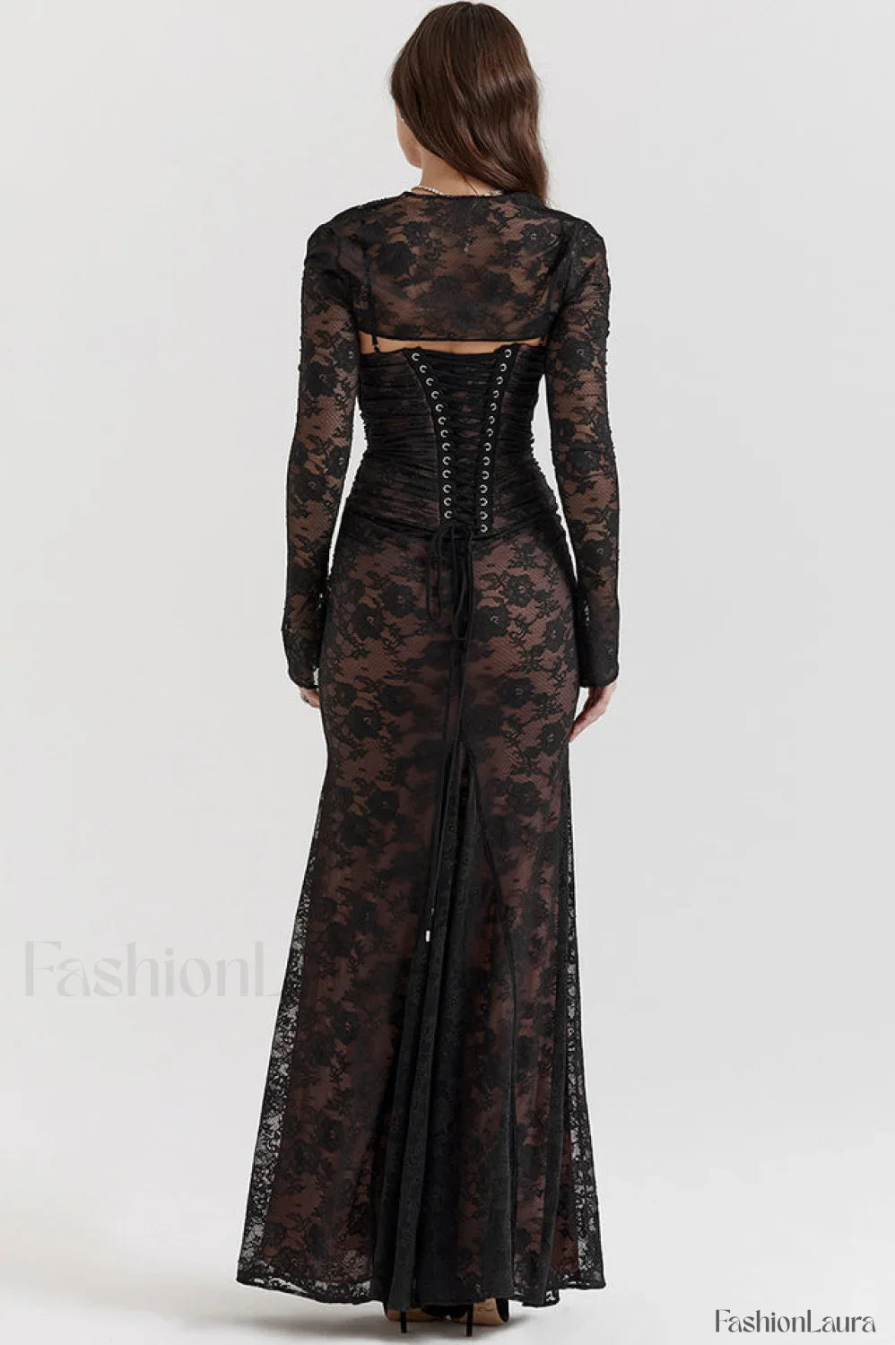 Vintage Cream White Charming Lace Maxi Dress