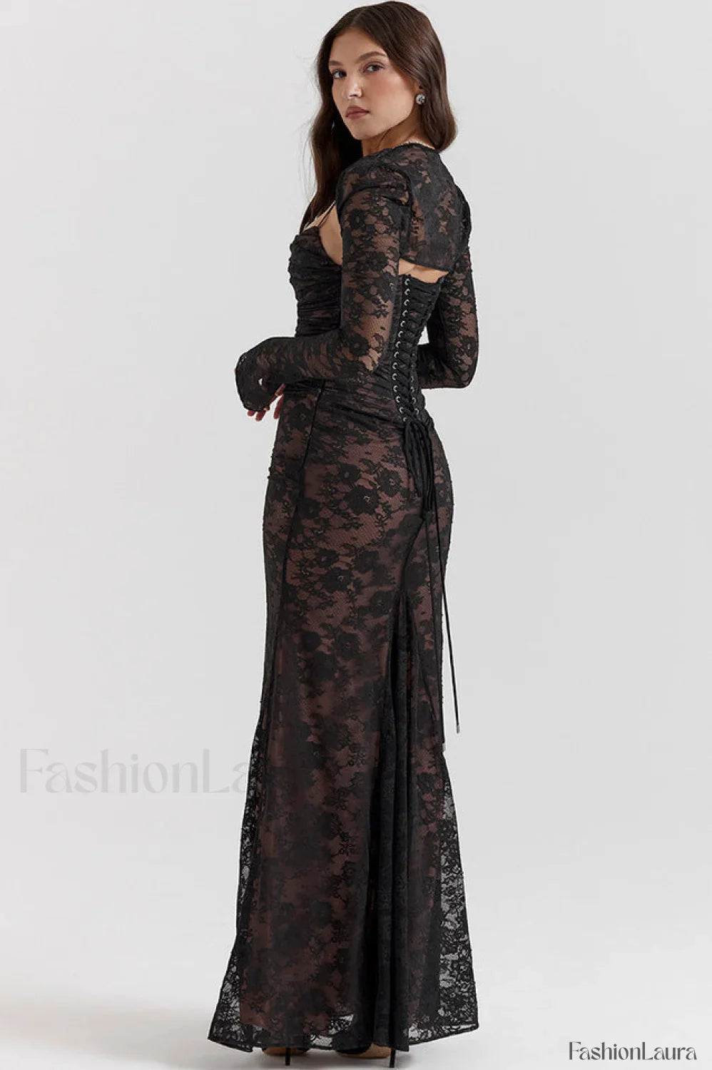 Vintage Cream White Charming Lace Maxi Dress