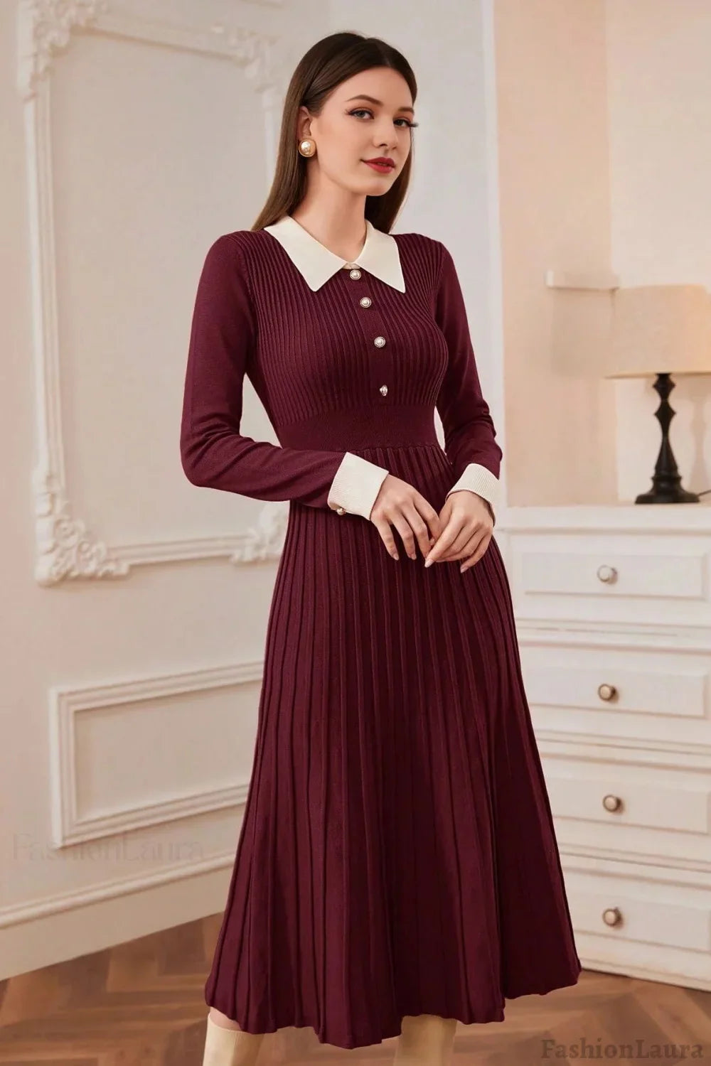 Vintage Knit A-Line Sweater Dress