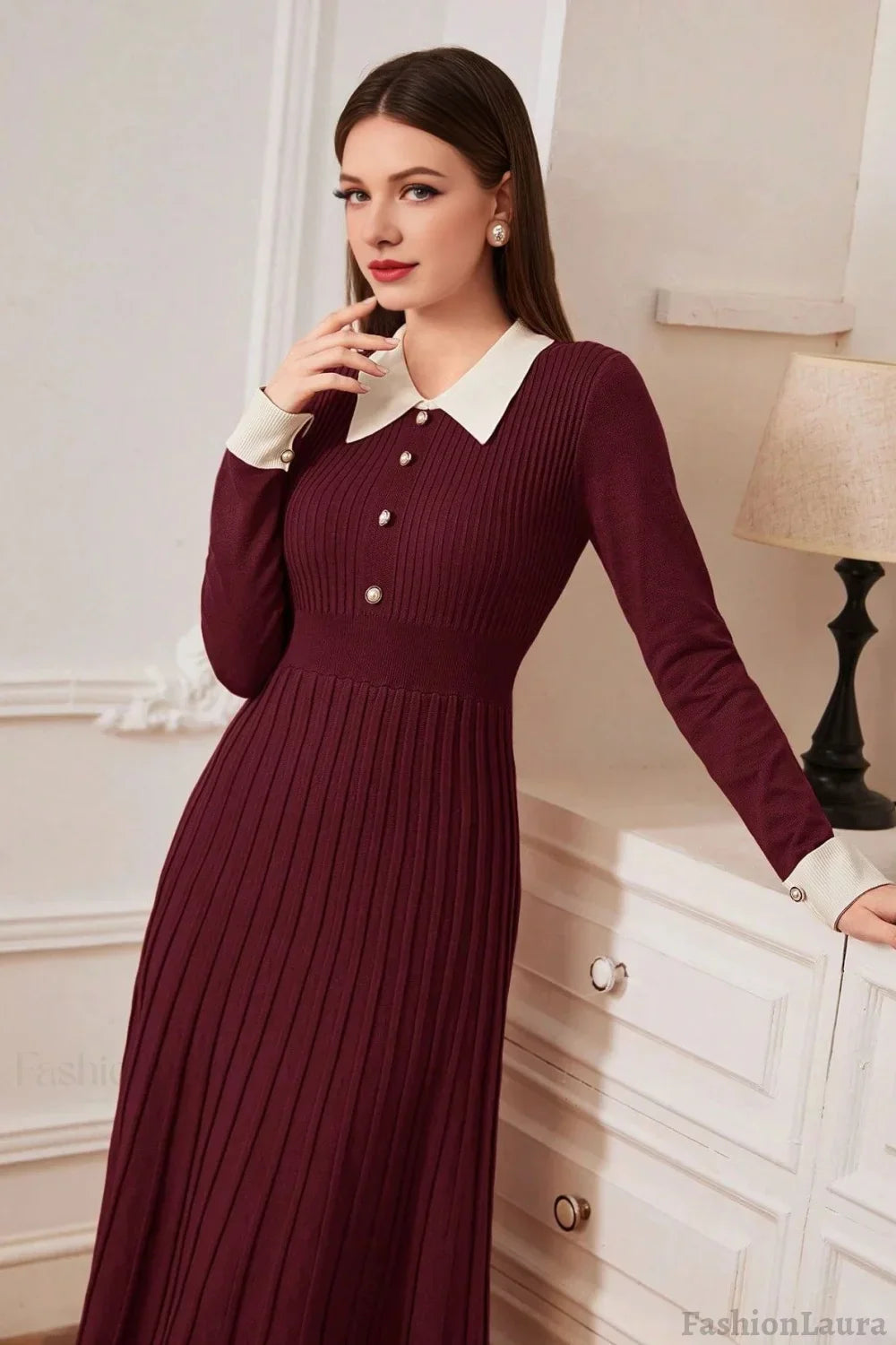Vintage Knit A-Line Sweater Dress