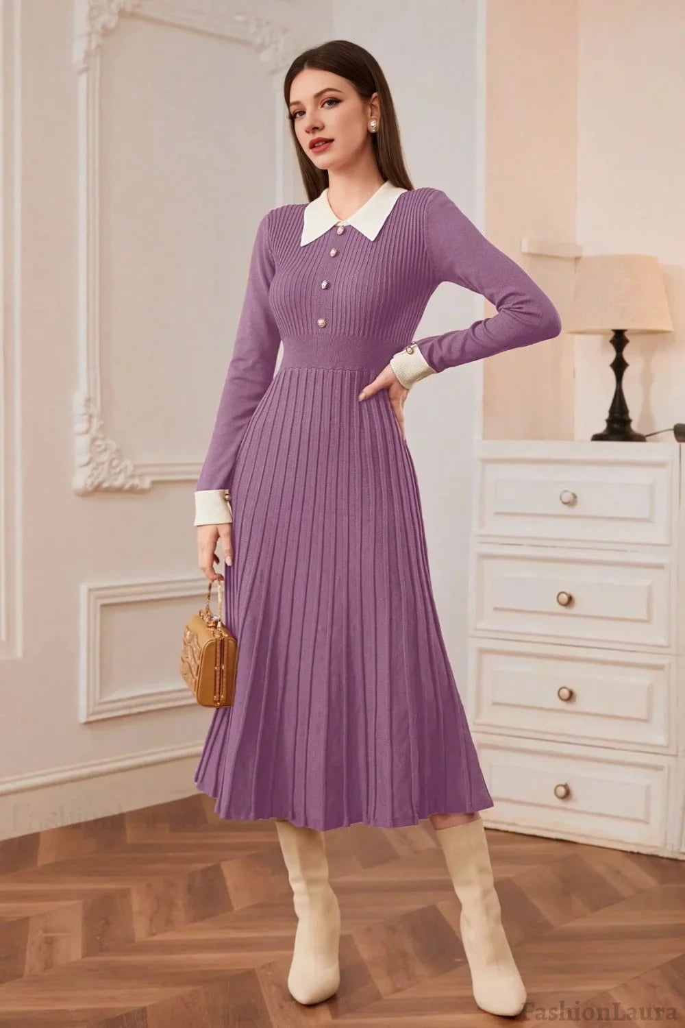 Vintage Knit A-Line Sweater Dress