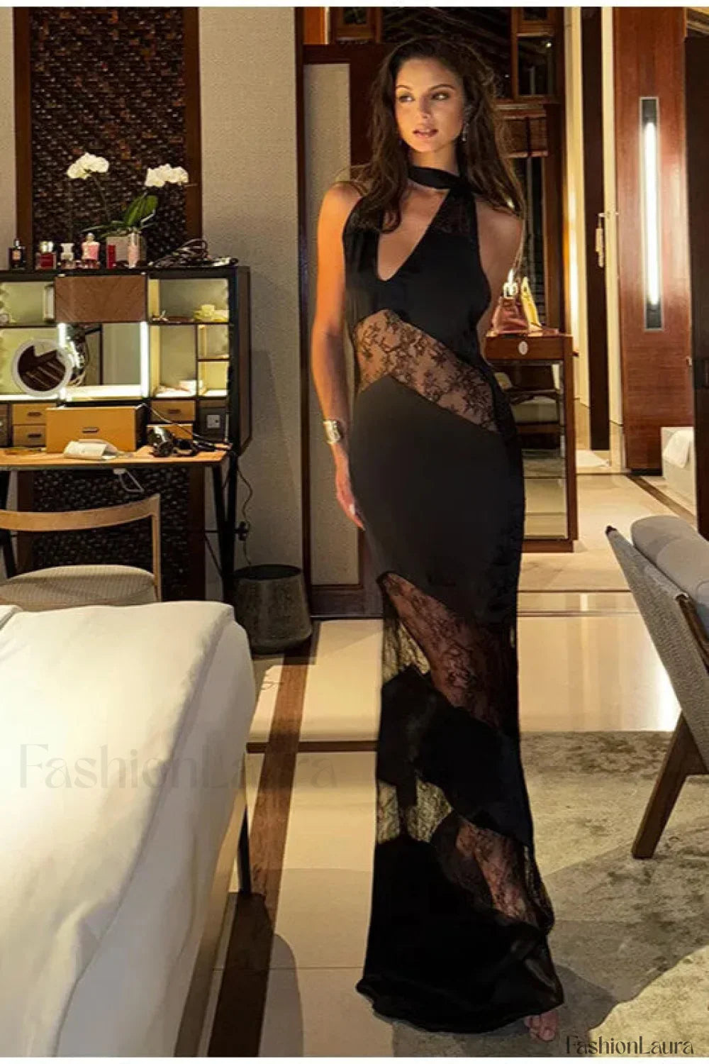 Vintage Lace Long Evening Boho Dress