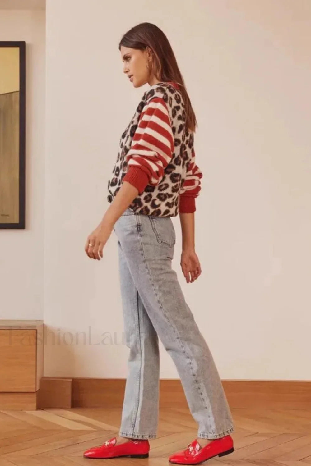 Vintage Leopard Print Knit Cardigan