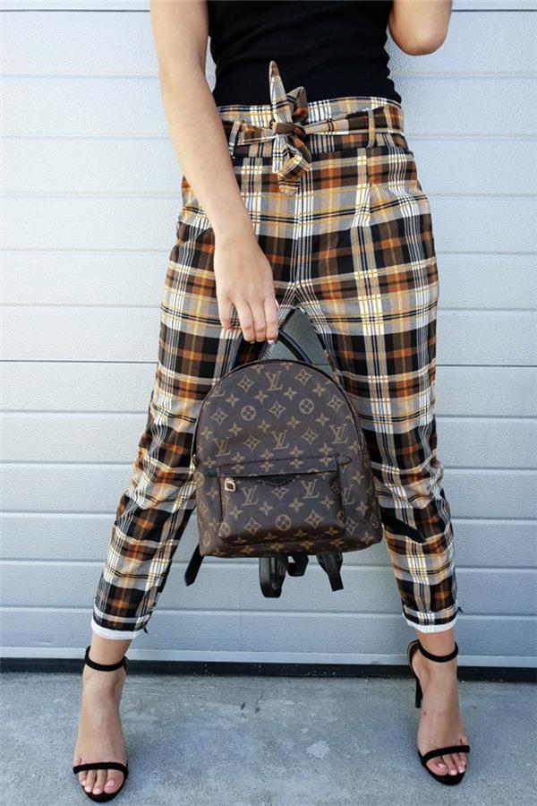 Vintage Plaid Harem Pants