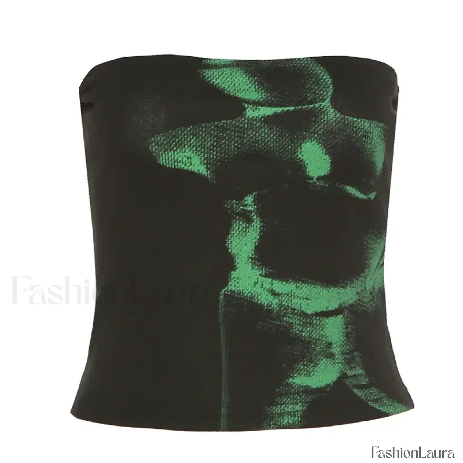 Vintage Punk Strapless Backless Crop Top