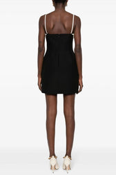 Vintage Rosette Sweetheart Bandage Knit Sleeveless Party Mini Dress - Black 2