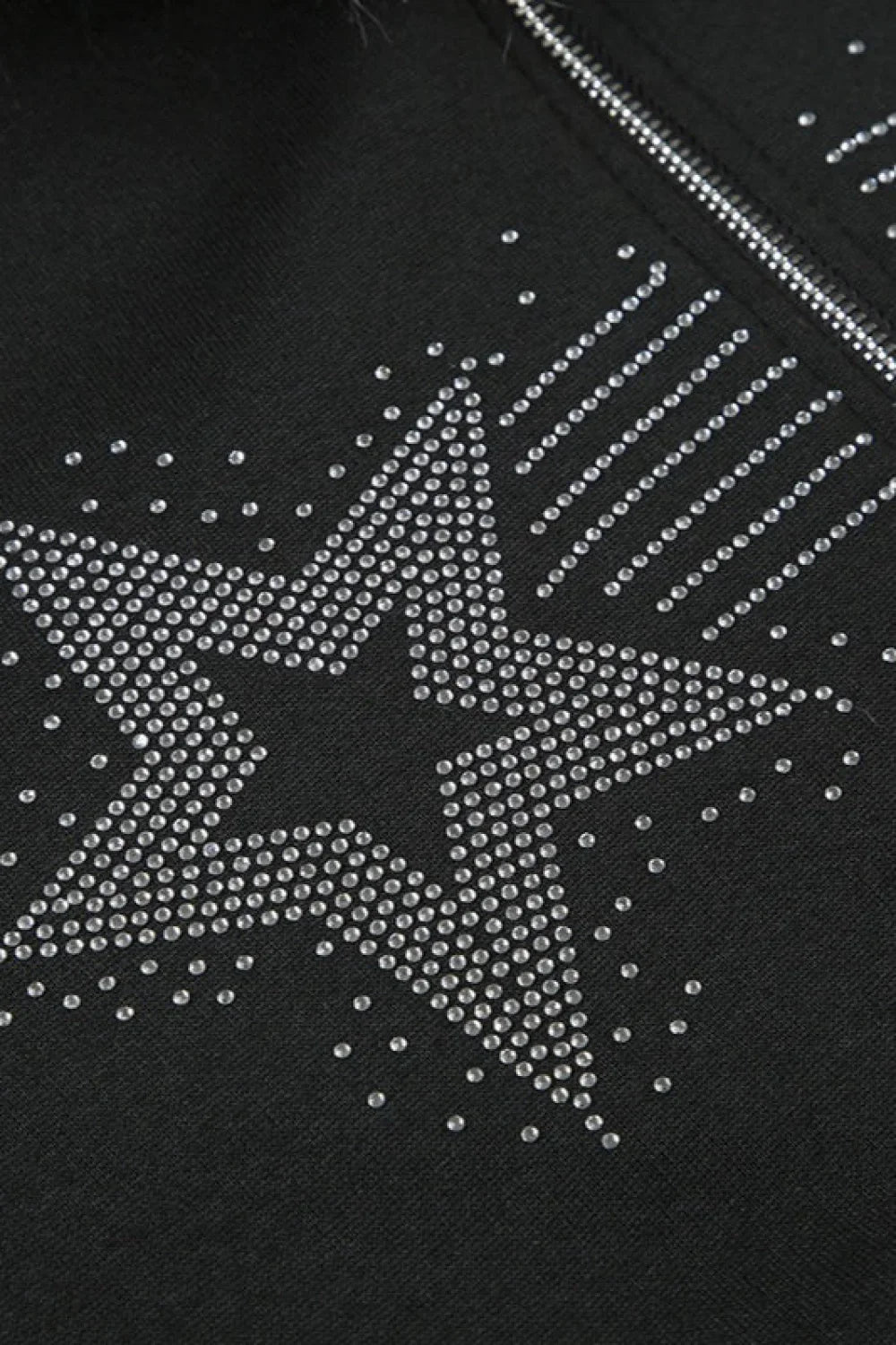 Vintage Star Print Fur Collar Hoodie