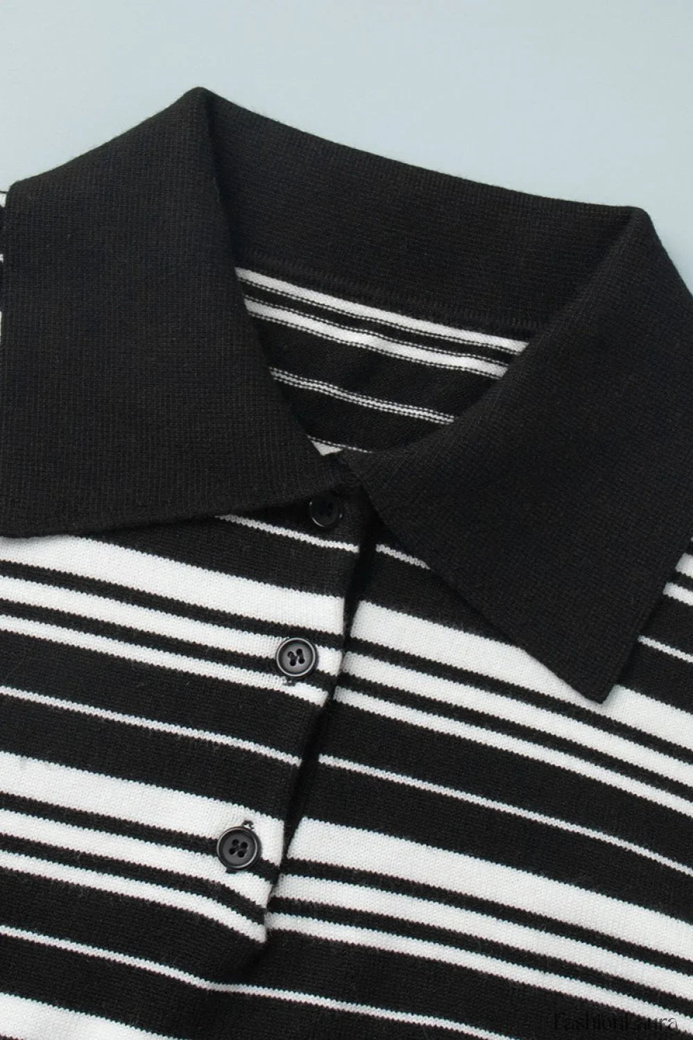 Vintage Striped Knit Polo Sweater