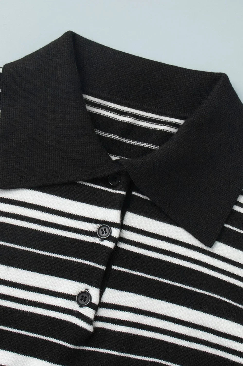 Vintage Striped Knit Polo Sweater