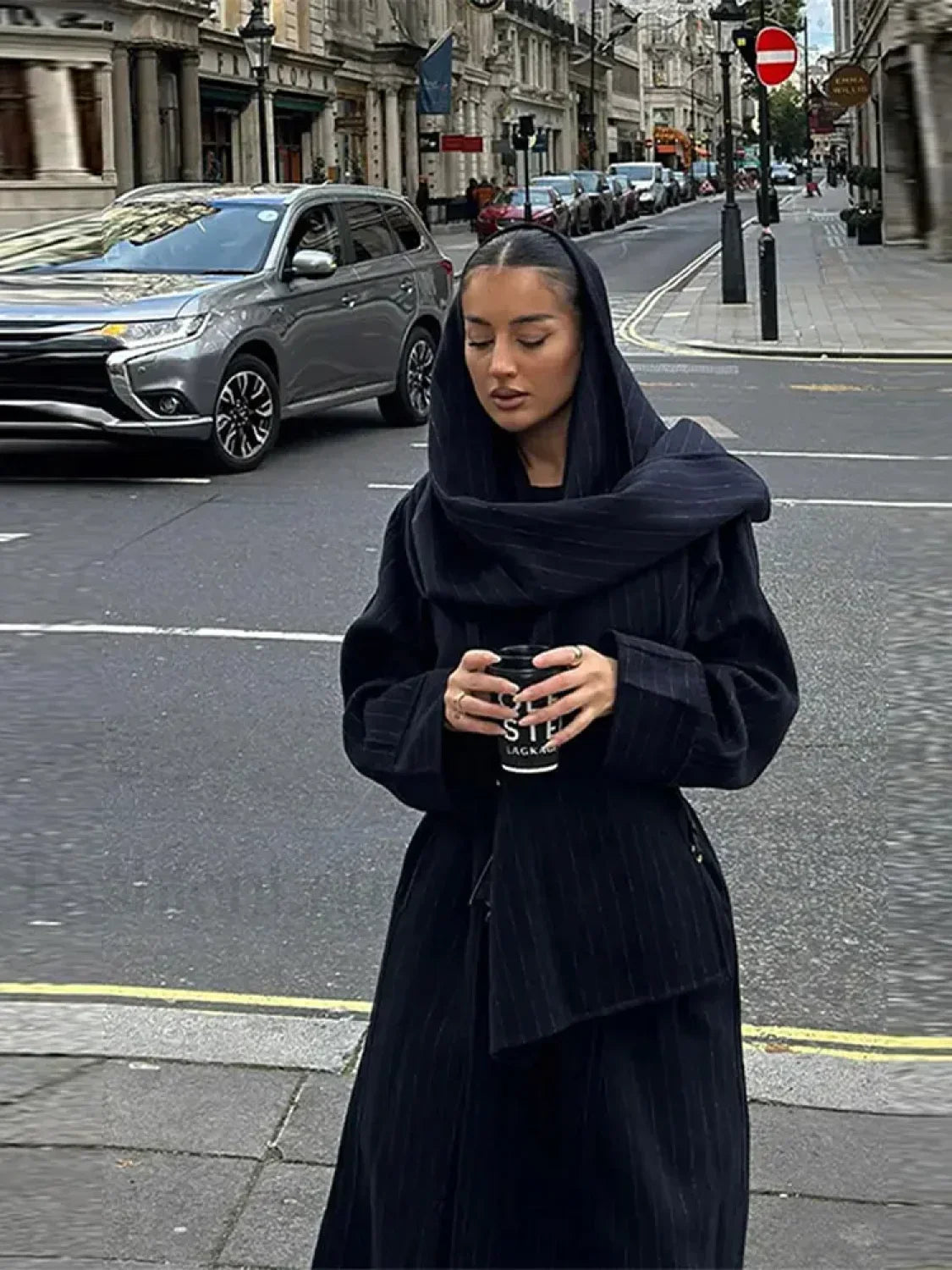 Vintage Striped Long Trench Coats Women Casual Loose Single Button Overcoats