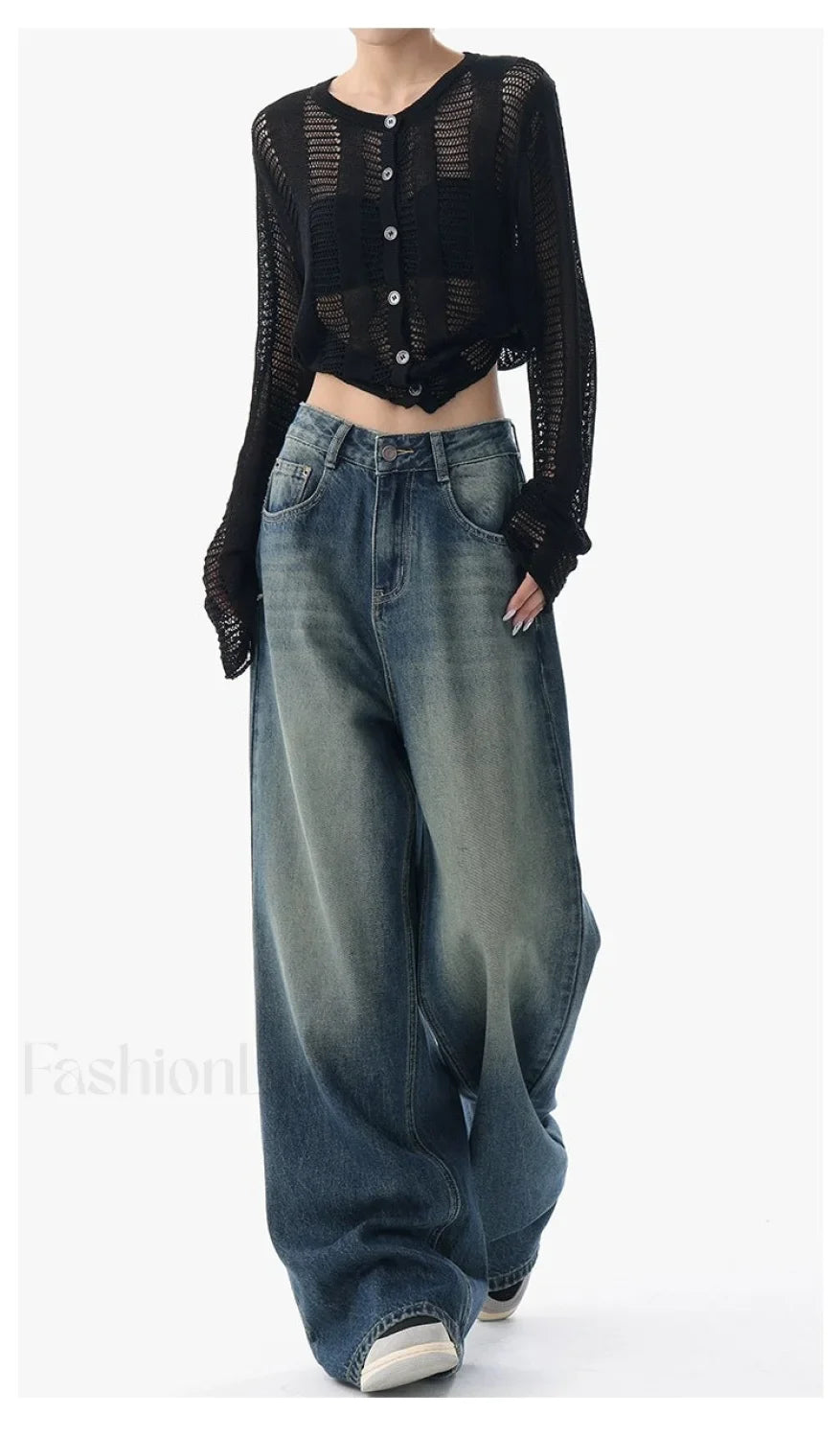 Vintage Wash 90's Trendy Baggy Boyfriend Jeans