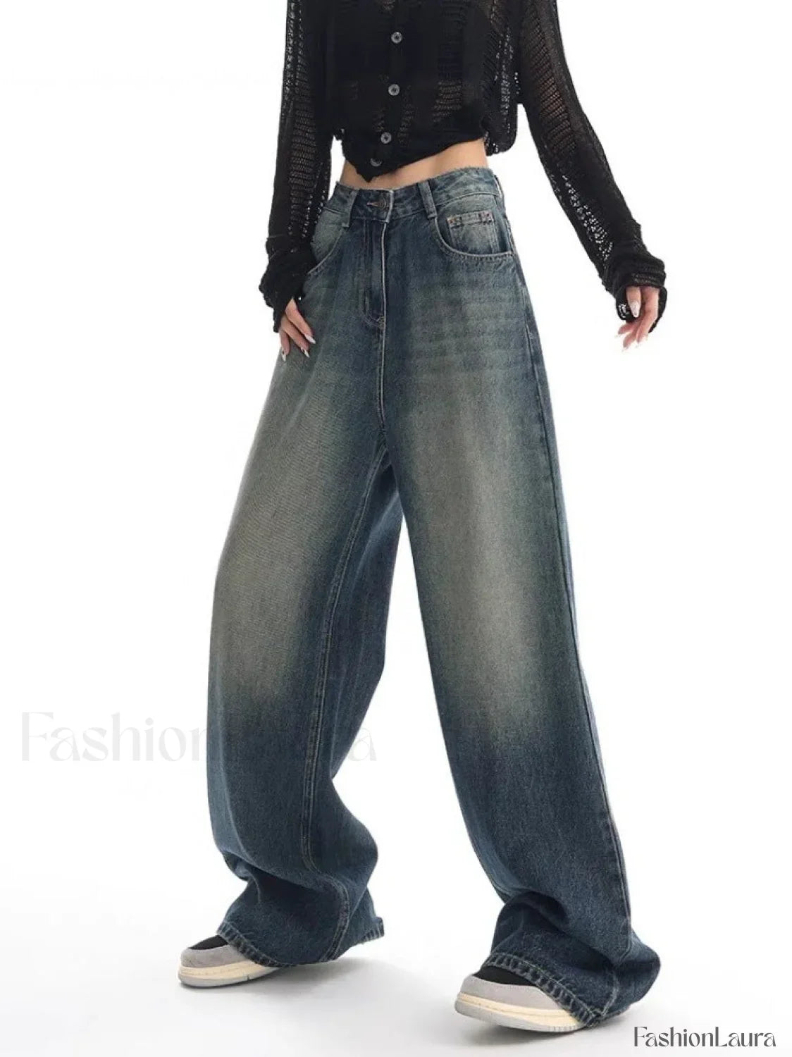 Vintage Wash 90's Trendy Baggy Boyfriend Jeans