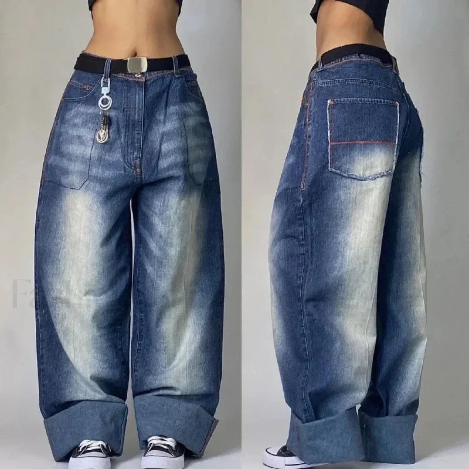 Vintage Washed Baggy Pants for Halloween Style