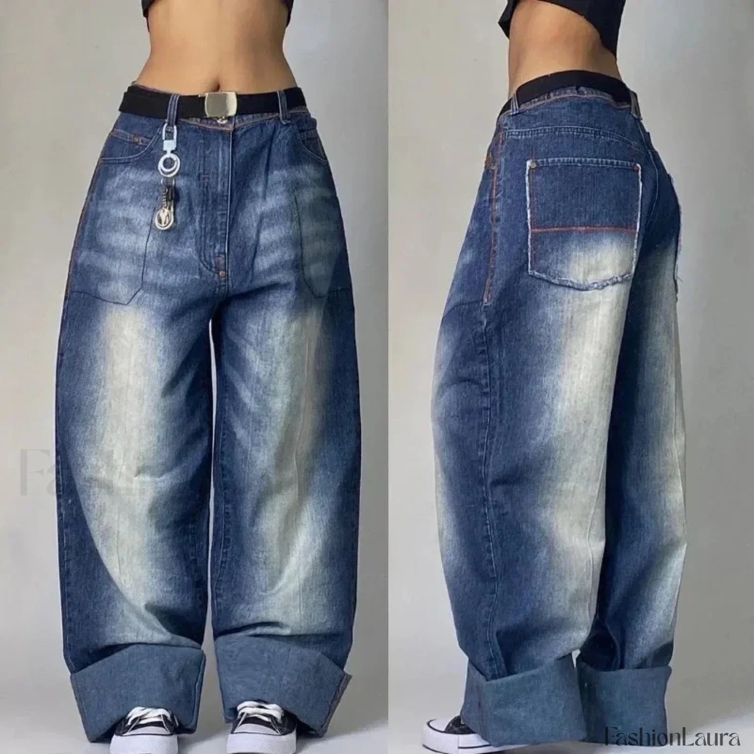 Vintage Washed Baggy Pants for Halloween Style