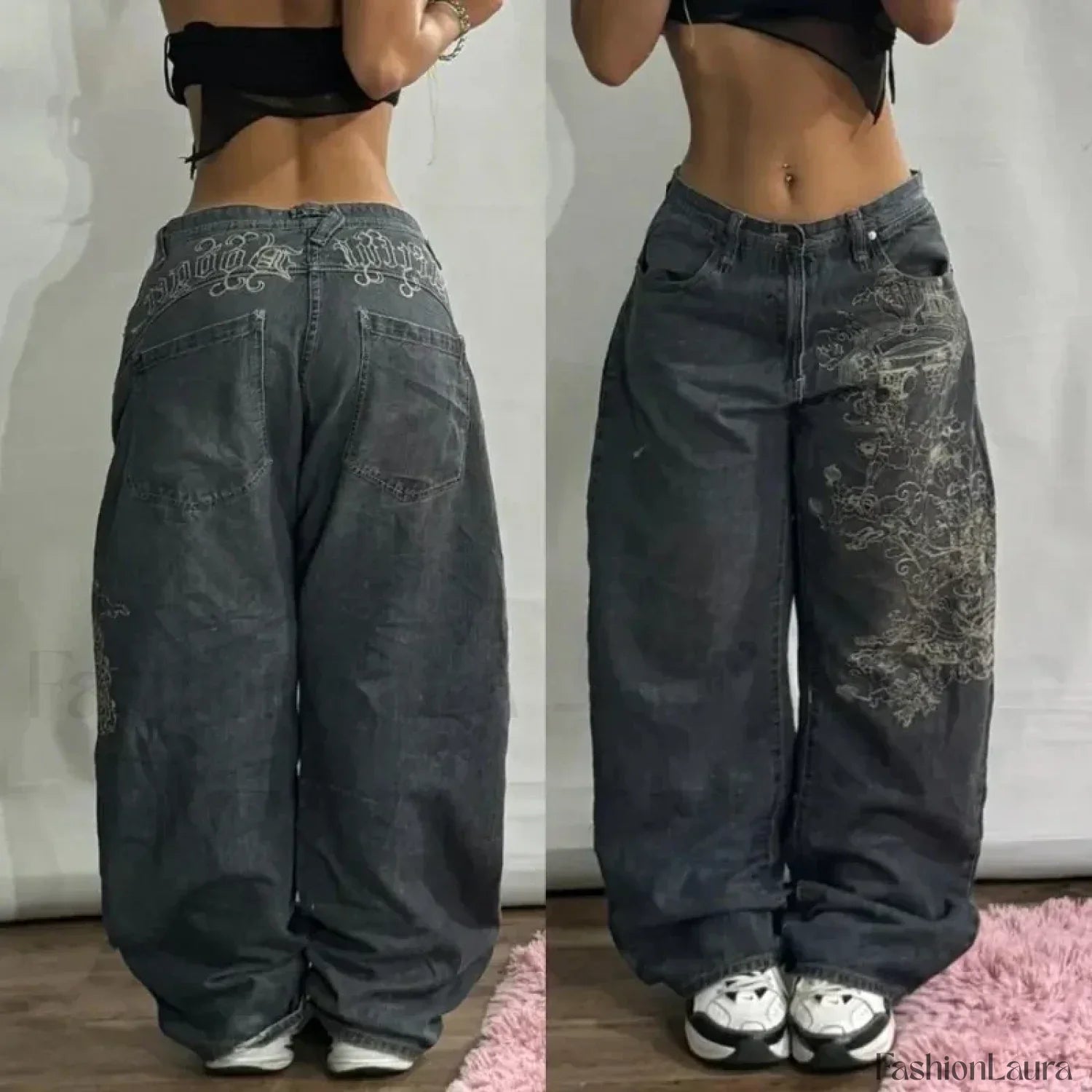 Vintage Washed Baggy Pants for Halloween Style