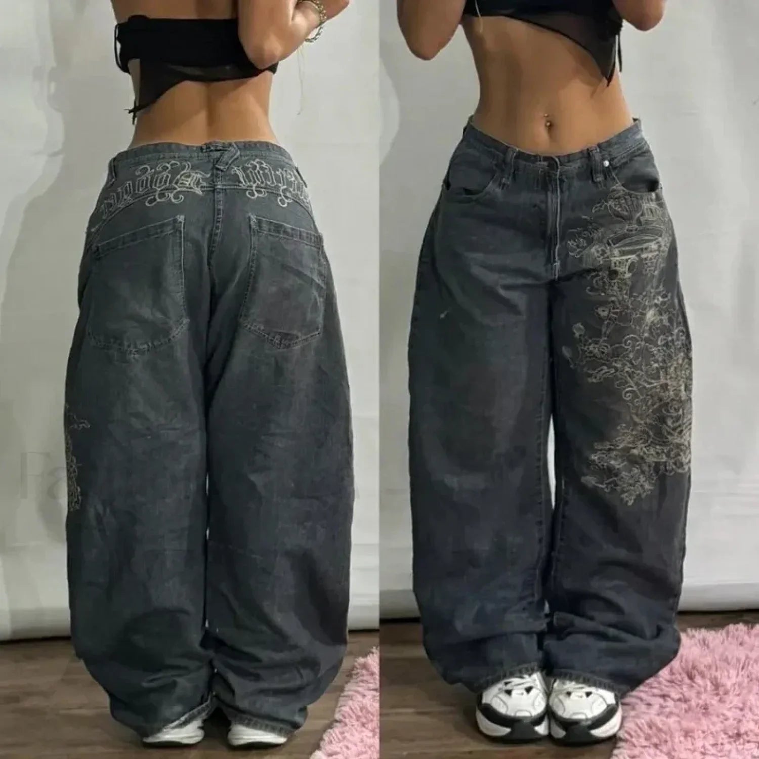 Vintage Washed Baggy Pants for Halloween Style