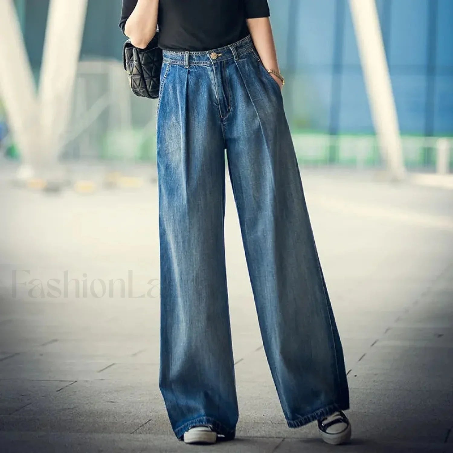 Vintage Washed Graceful Boyfriend Jeans Blue / L women clothing