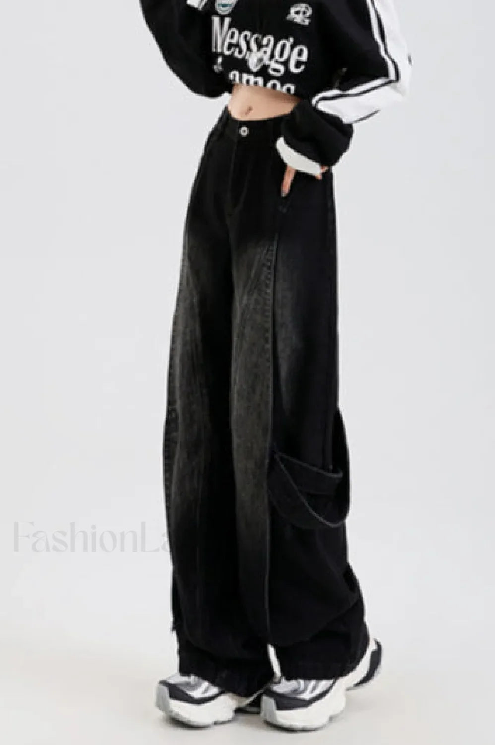 Vintage Washed Patchwork Jeans