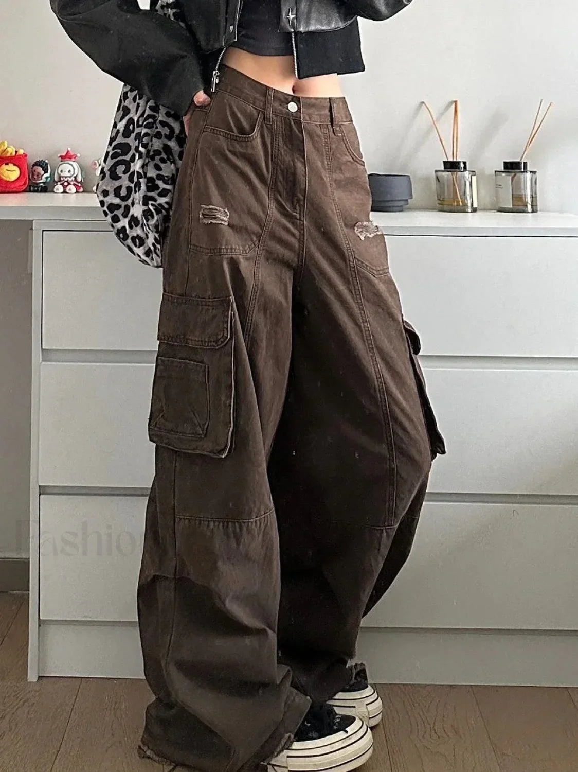 Vintage Wide Leg Trendy Loose Cargo Jeans