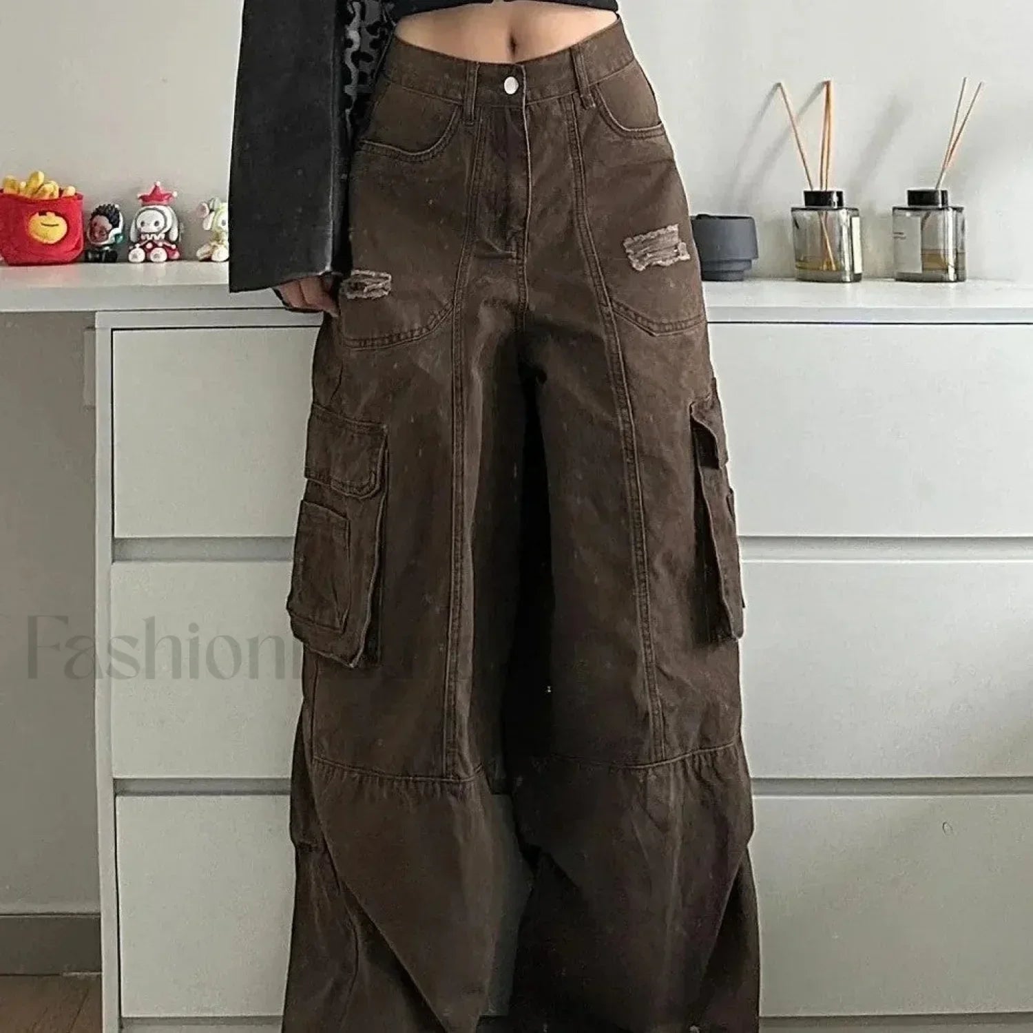 Vintage Wide Leg Trendy Loose Cargo Jeans
