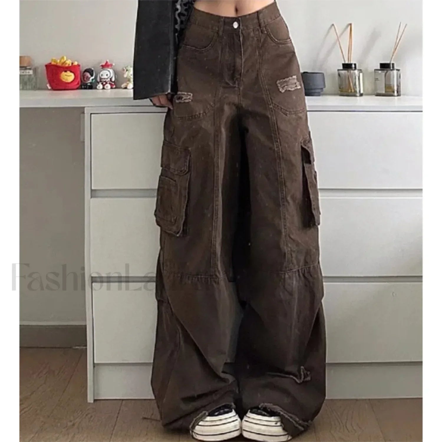 Vintage Wide Leg Trendy Loose Cargo Jeans