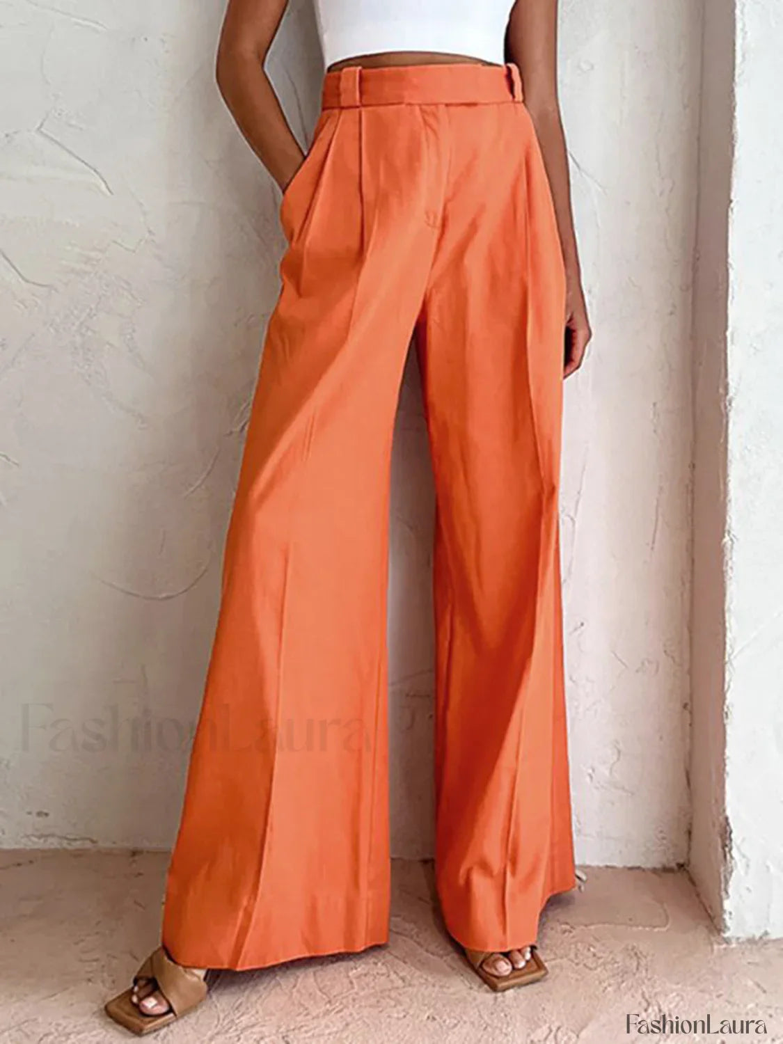 Vitamin C Linen Cotton Wide Leg Pants