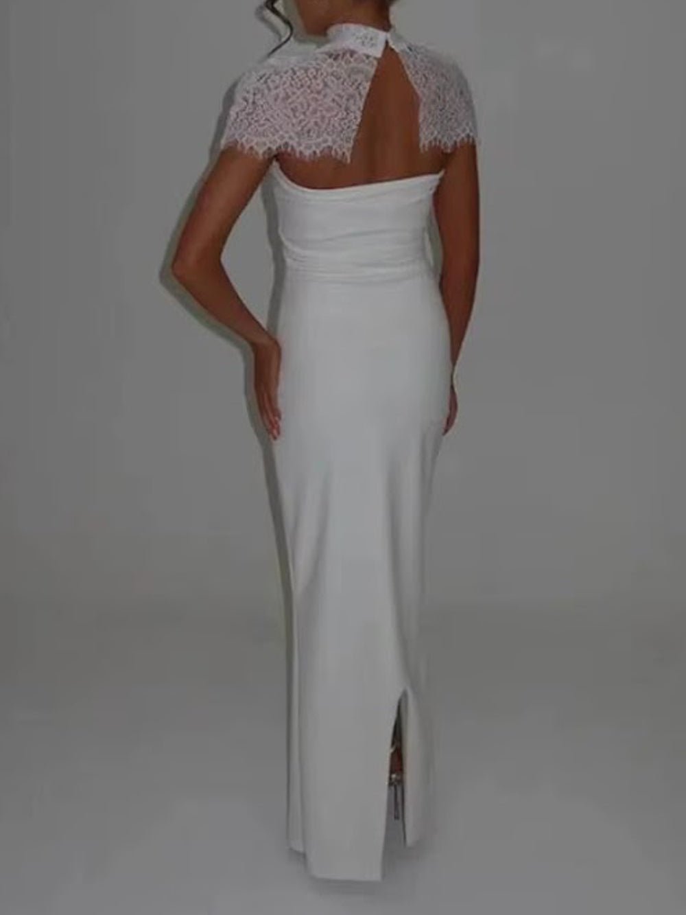 Vivienne Lace Yoke Column Gown
