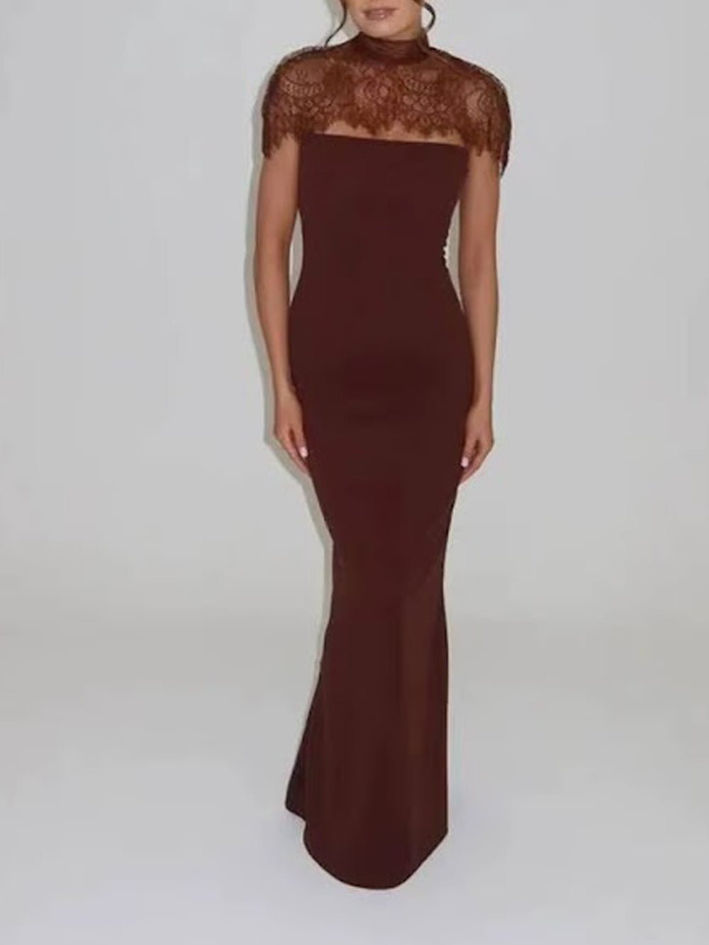 Vivienne Lace Yoke Column Gown