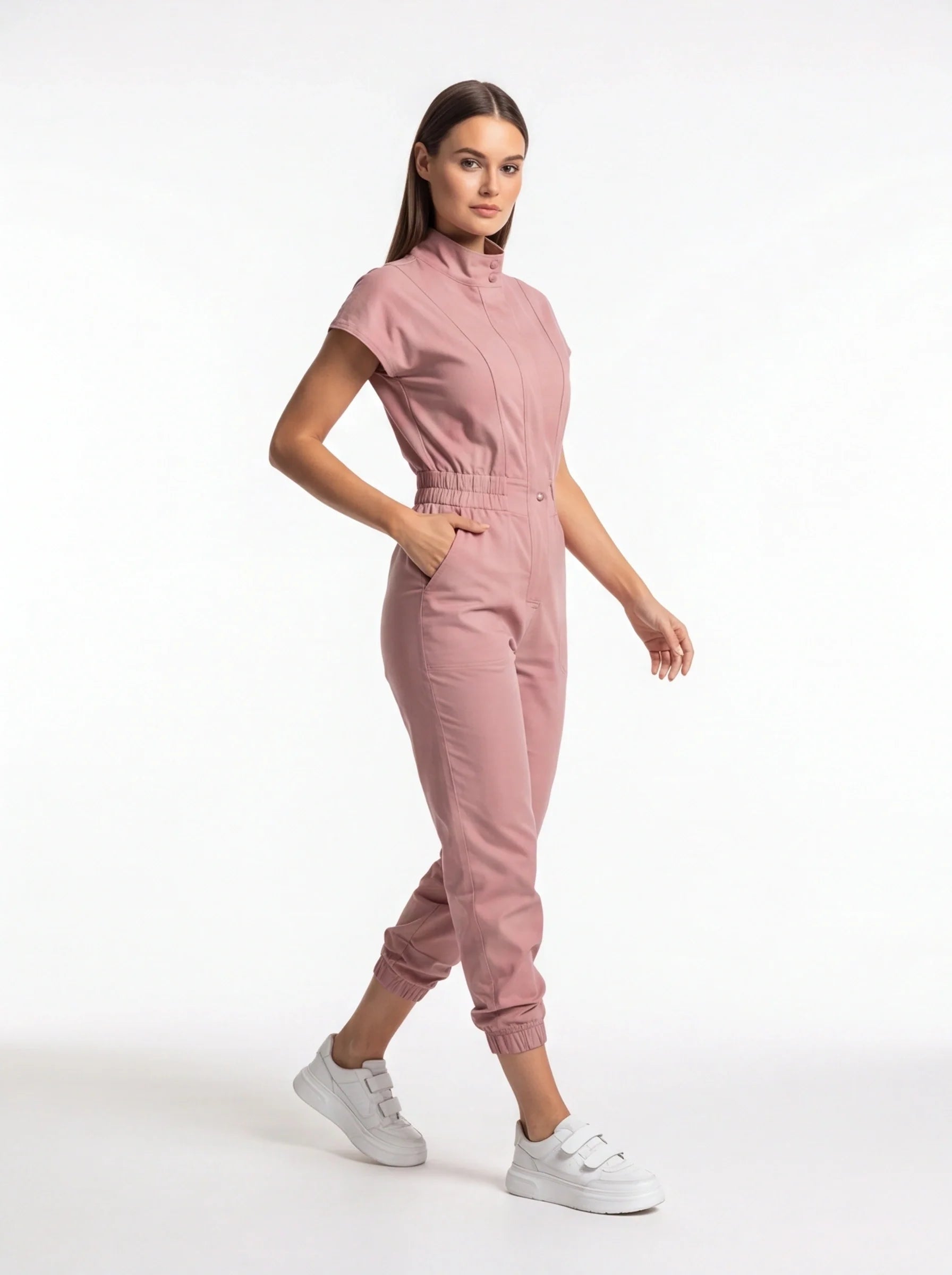 Elegant Soft Women's Jumpsuit with Pockets and Adjustable Straps - Jamota