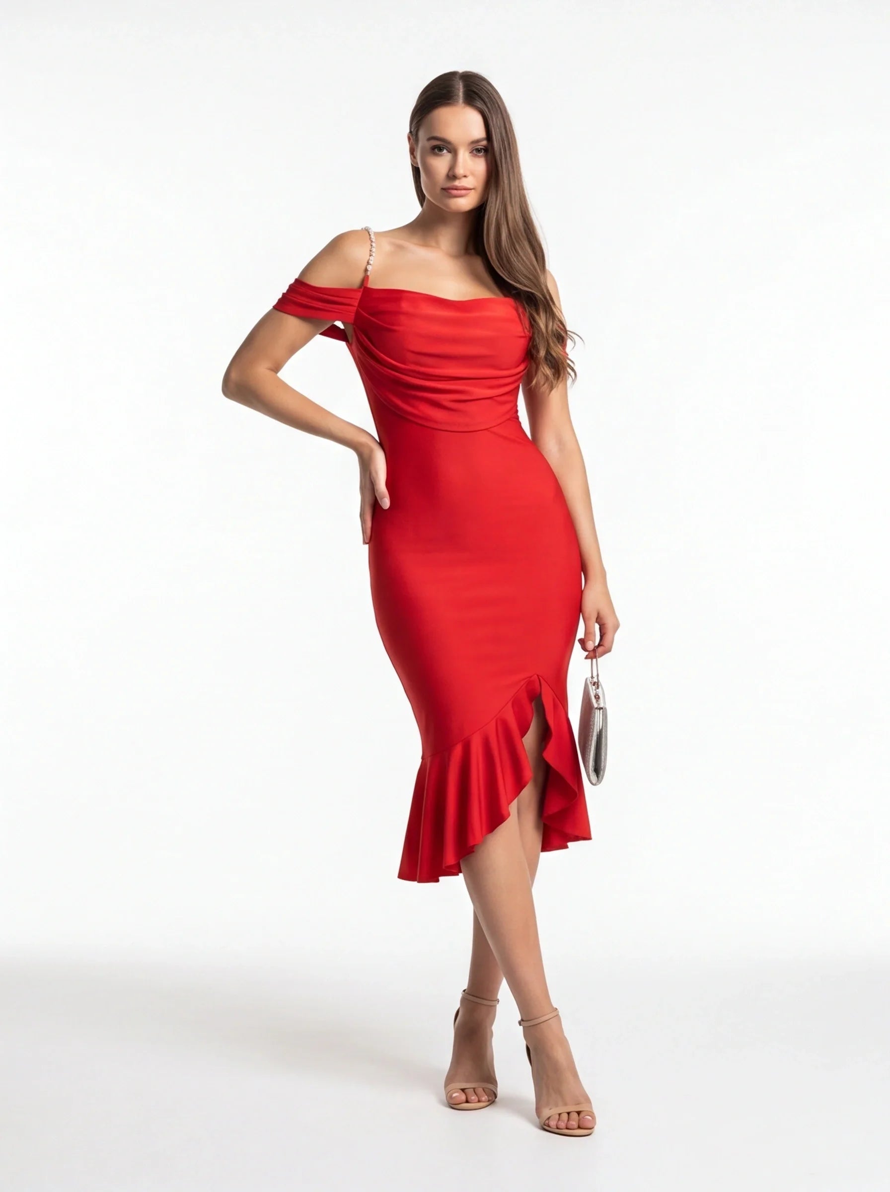 Chic Bodycon Cocktail Dress with Elegant Ruched Detailing - Jamota