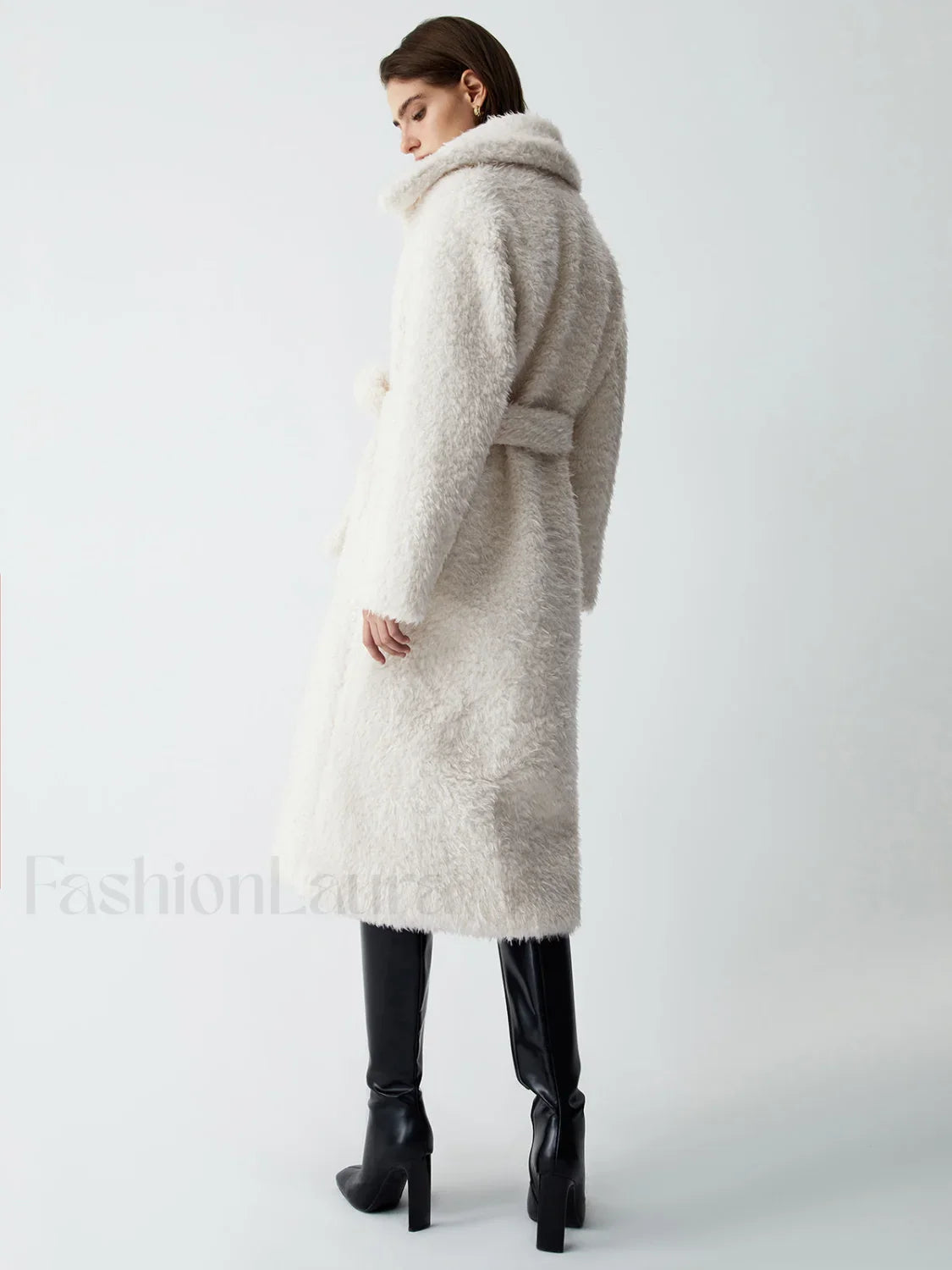 Warm Embrace Graceful Furry Trench Coat