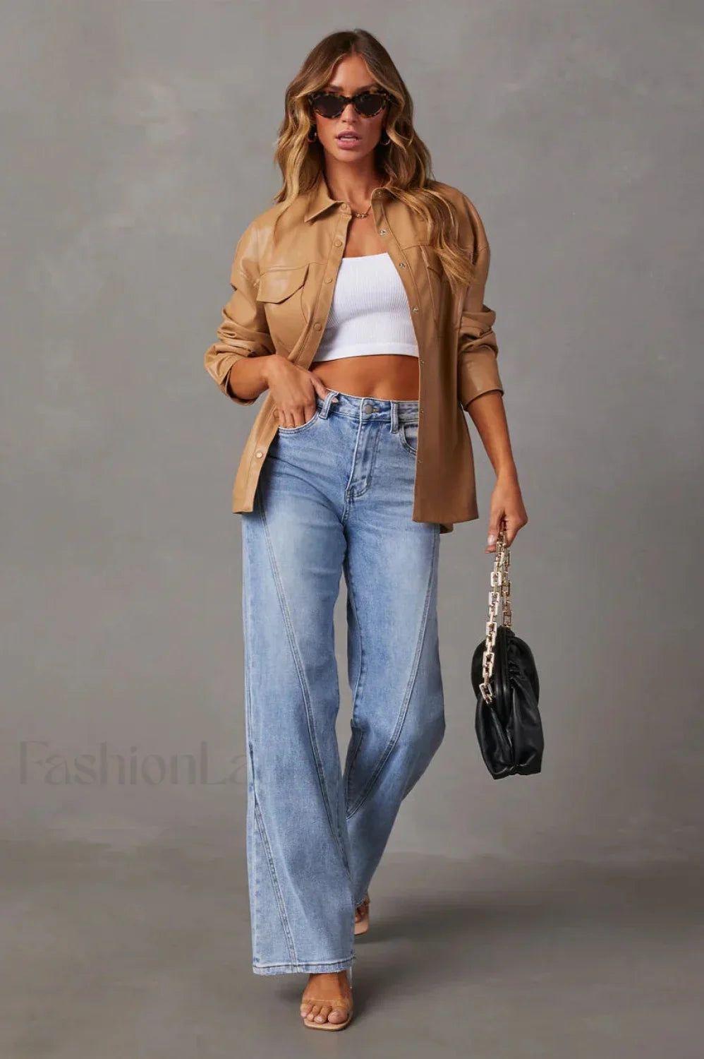 Washed Street Style Wide Leg Jeans