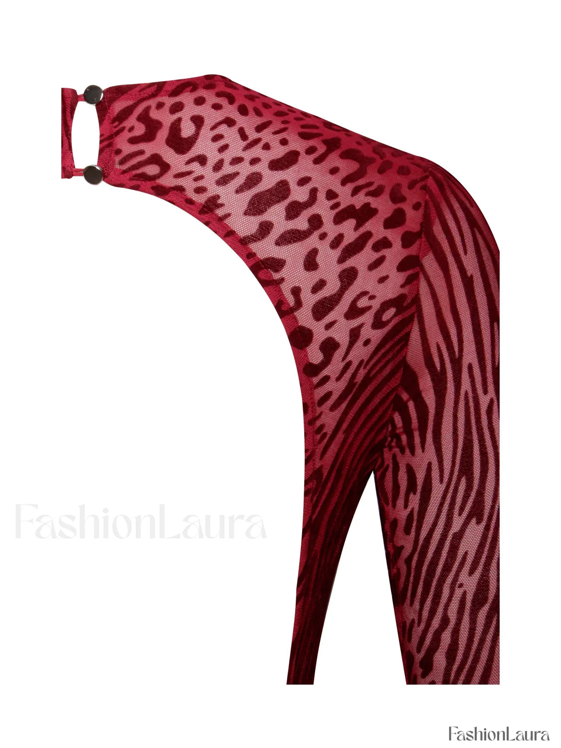 Waylynn Burgundy Burnout Velvet Graceful Detail Mesh Backless Maxi Dress