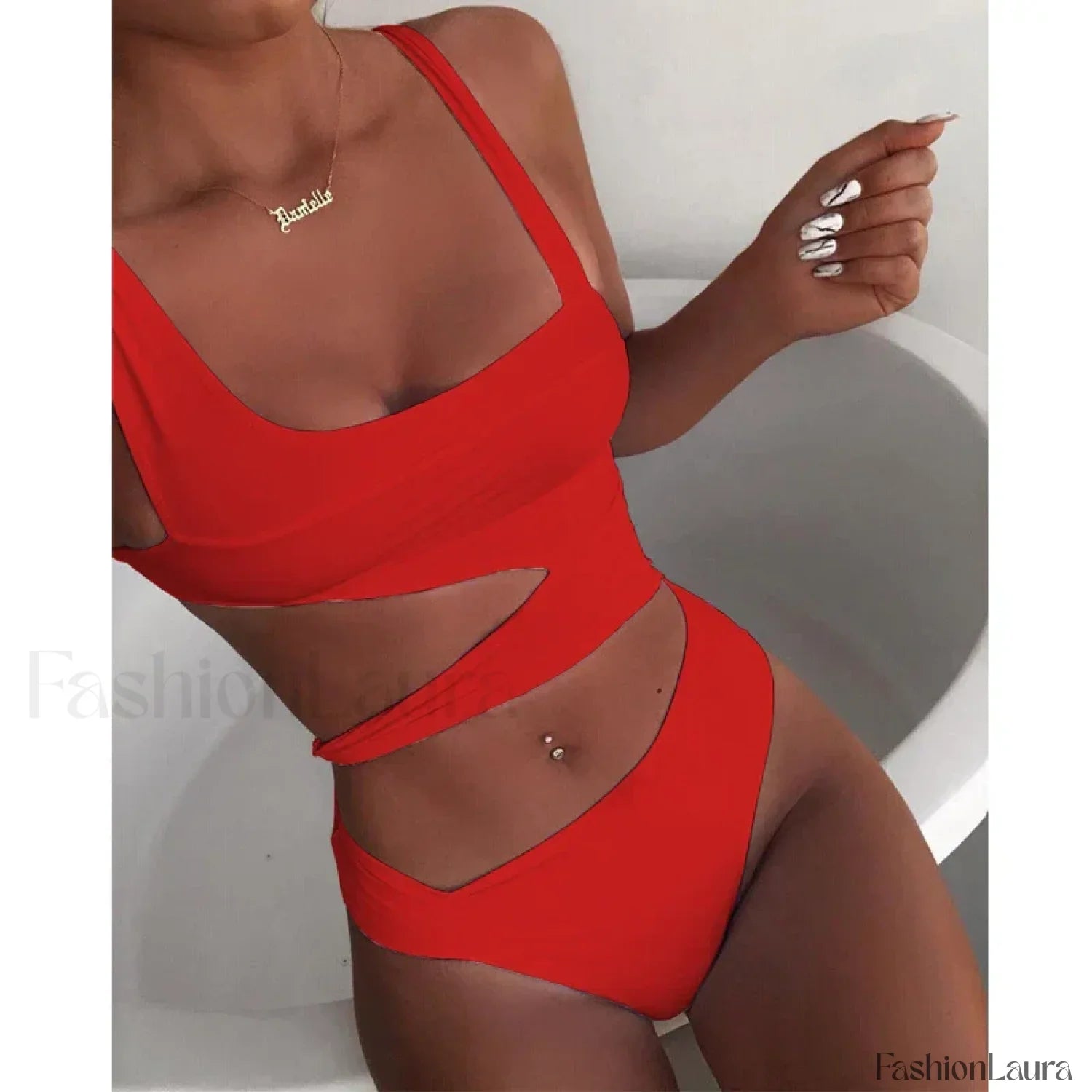 White Cut Out Push Up One Piece