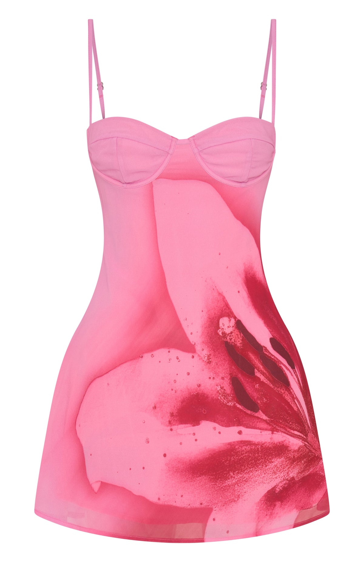Floral Print Underwire Bust Spaghetti Strap A-Line Mini Dress 6