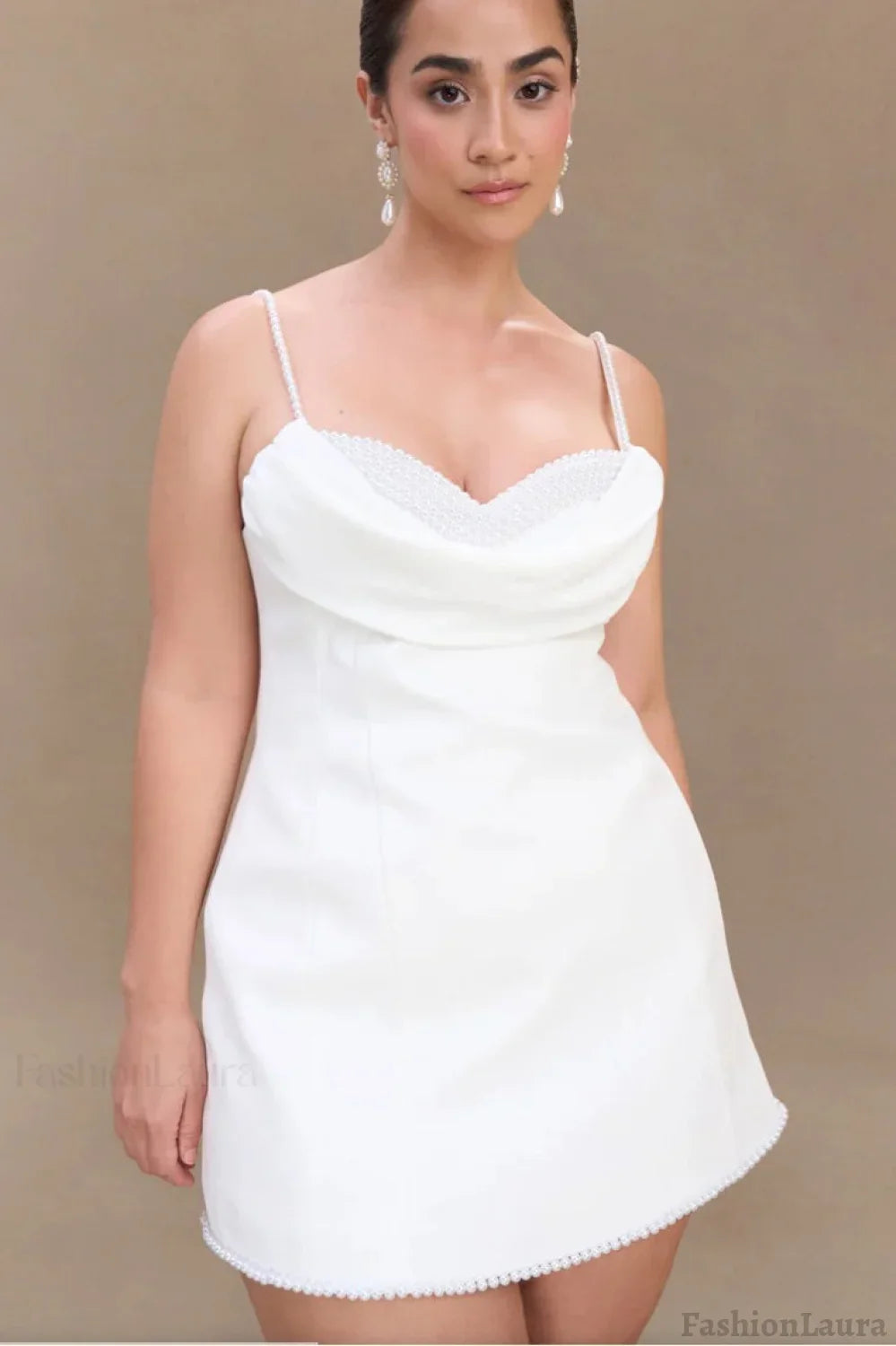 White Pearl Cami Party Dress