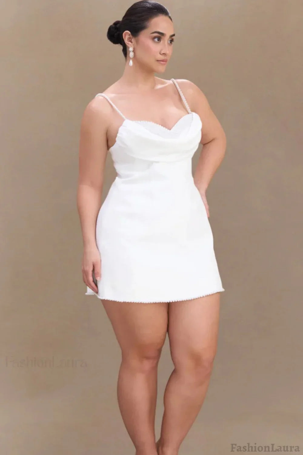White Pearl Cami Party Dress