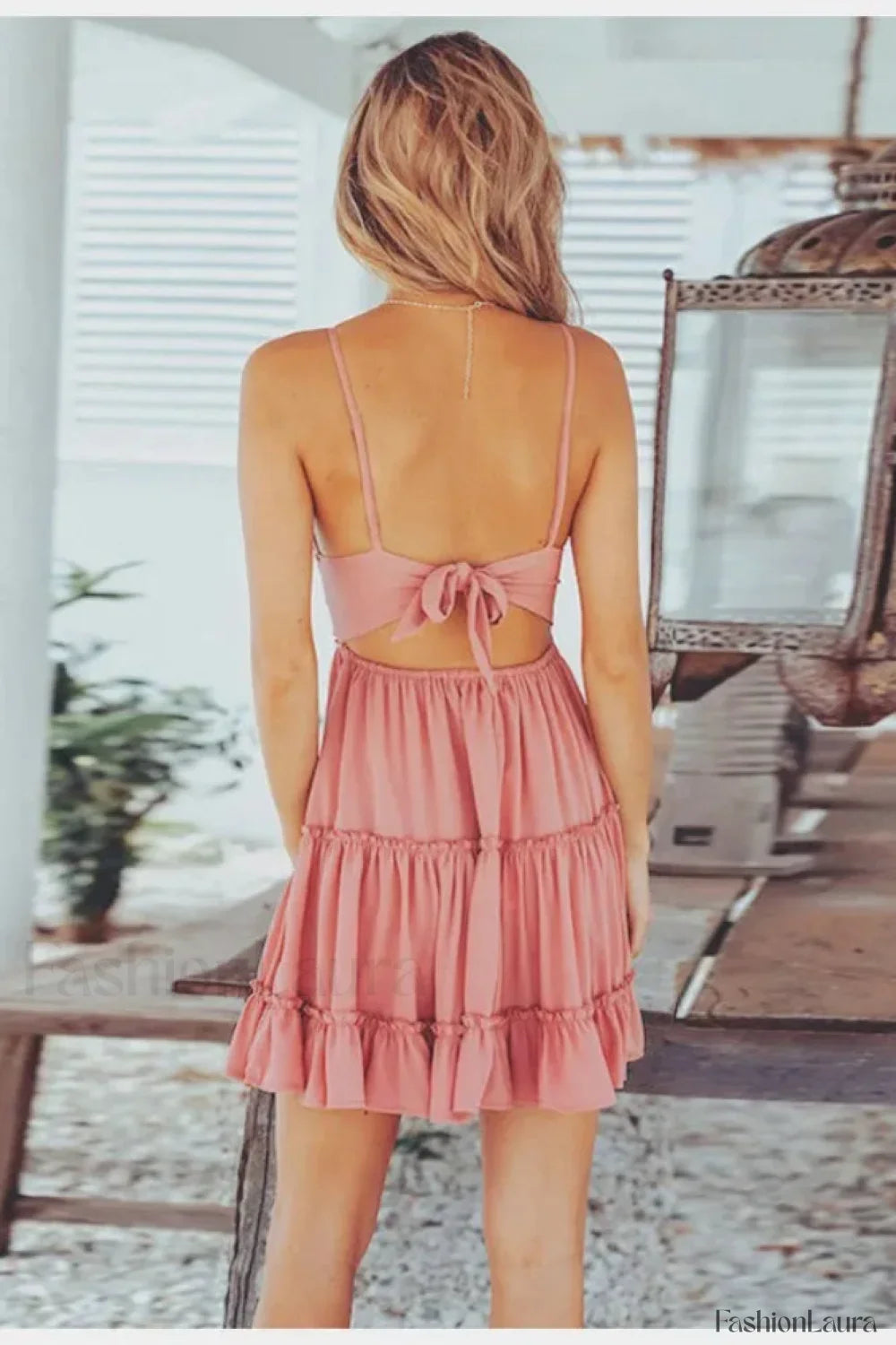 White Spaghetti Strap Mini Boho Dress