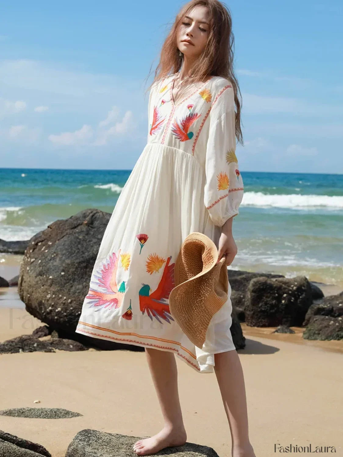 White Tiered Boho Dress