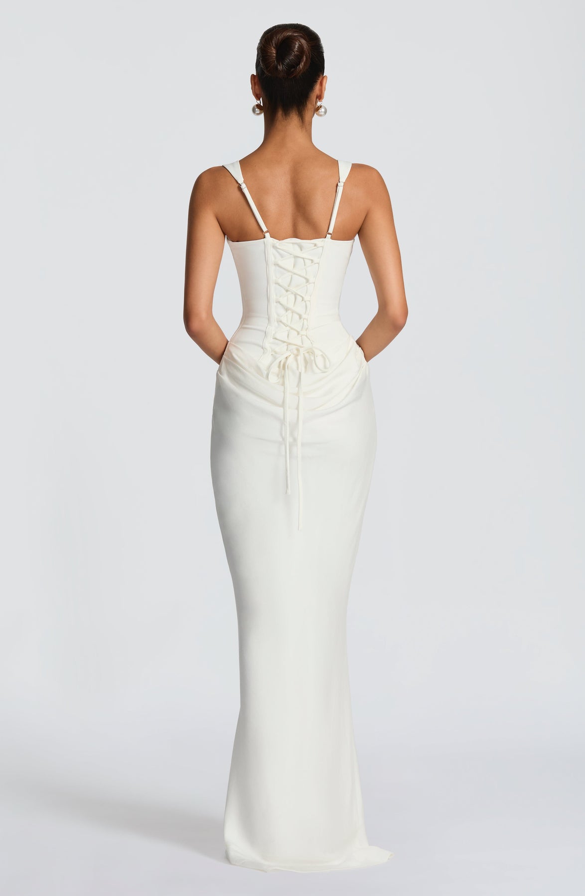 Corset Bodice Square Neck Draped Hip Sleeveless Maxi Dress 12