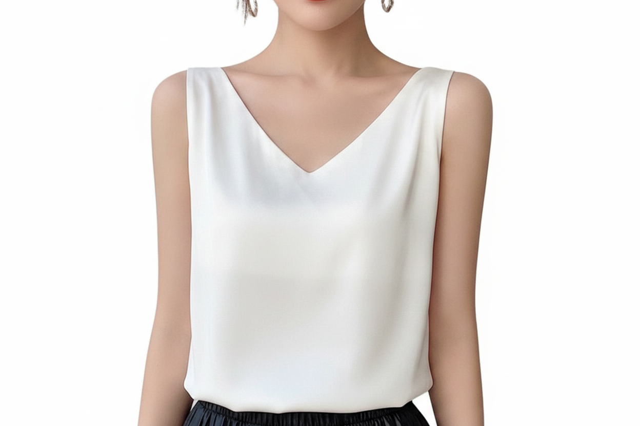 Chic Lightweight Draped Tank Top with Elegant Flow and Versatile Style - Jamota