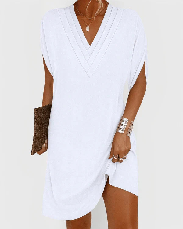 V-Neck Batwing Sleeve Shift Mini Dress Summer 11