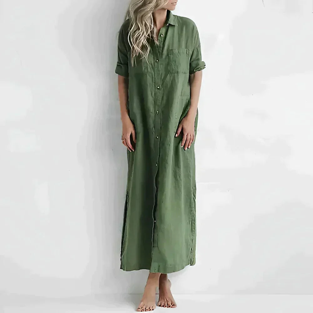 Glenda Minimalist Long Summer Dress Designer Edit