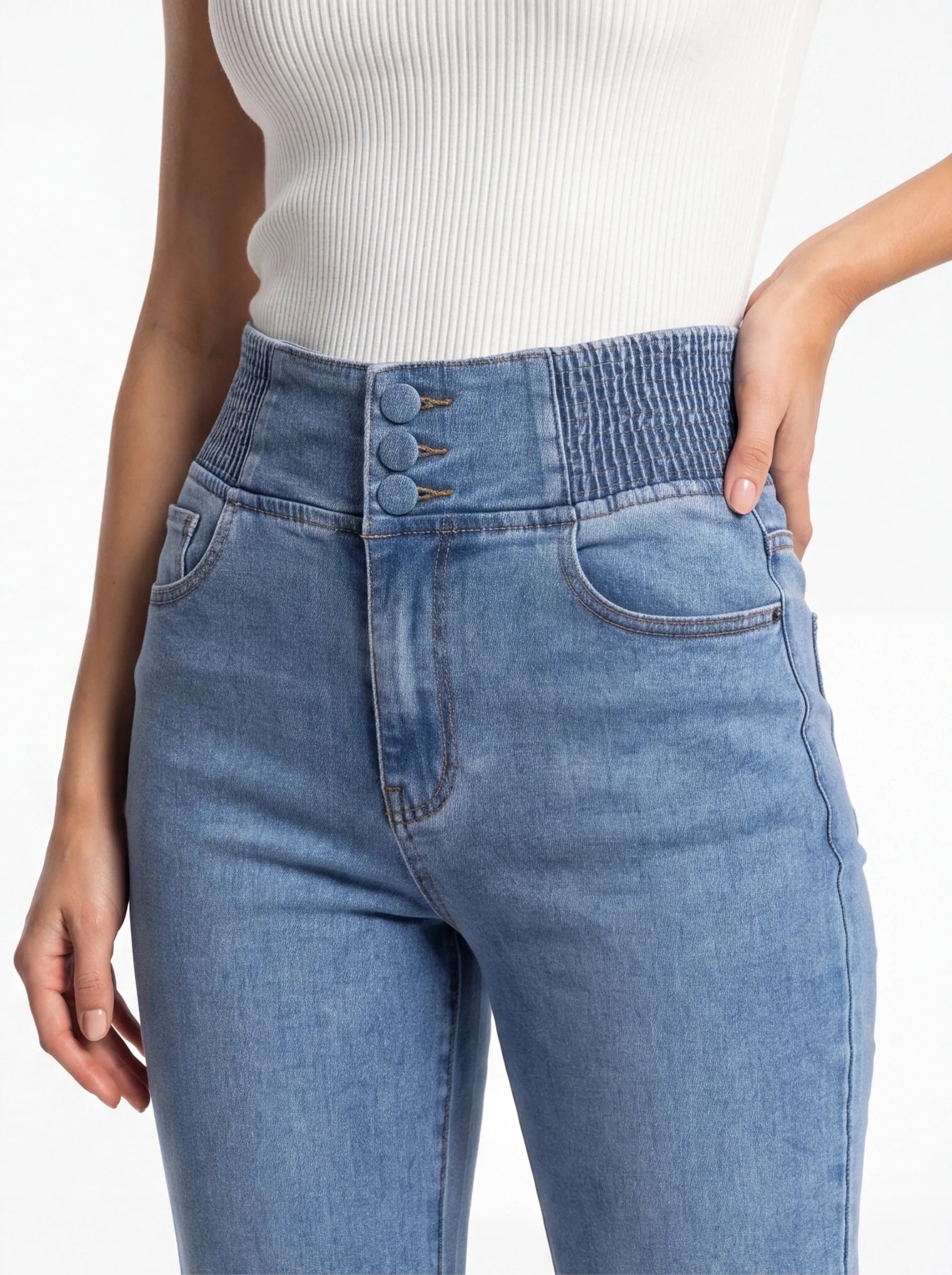 Jamota Catherine High Waist Wide Leg Jeans With Comfortable Stretch Fabric And Premium Cotton Blend