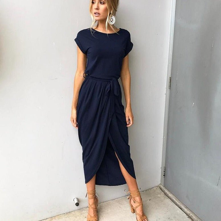 Maricarmen Premium Fashionable Maxi Dress with a Slit Chic Silhouette Collection