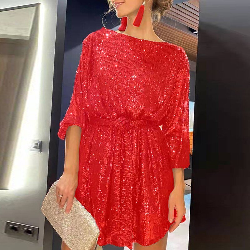 Myriam Glittery Sequin Party Dress for Women Comfortable Daily Wear